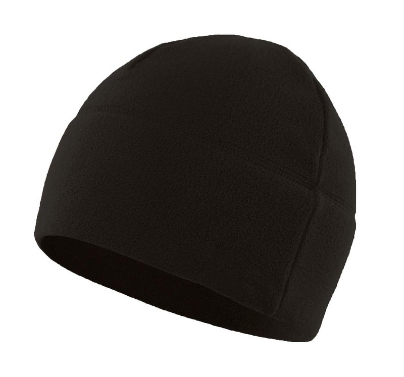 Home Prefer Winter Outdoor Skull Cap Simple Solid Daily Watch Hat Fleece Beanie Cap for Men, Black - Image 1